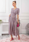 Jolie Moi Denise Bird Print Maxi Dress, Pink