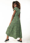 Jolie Moi Lola Leopard Print Dipped Hem Dress, Green Multi