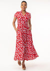 Jolie Moi Marbouka Leaf Print Maxi Dress, Red Multi