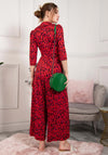 Jolie Moi Melissa Animal Print Jumpsuit, Red Multi