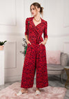 Jolie Moi Melissa Animal Print Jumpsuit, Red Multi