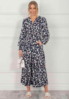 Jolie Moi Nancy Floral Long Sleeve Maxi Dress, Navy