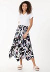 Jolie Moi Floral Handkerchief Skirt, Black Multi
