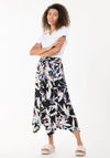 Jolie Moi Floral Handkerchief Skirt, Black Multi