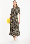 Jolie Moi Handkerchief Skirt Shirt Midi Dress, Yellow Multi