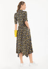 Jolie Moi Handkerchief Skirt Shirt Midi Dress, Yellow Multi