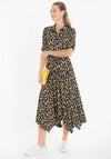 Jolie Moi Handkerchief Skirt Shirt Midi Dress, Yellow Multi
