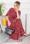 Jolie Moi Dorothy Animal Print Maxi Dress, Red