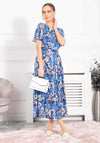 Jolie Moi Gianna Floral Print Mesh Maxi Dress, Royal Multi