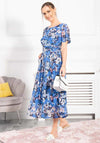 Jolie Moi Gianna Floral Print Mesh Maxi Dress, Royal Multi