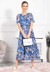 Jolie Moi Gianna Floral Print Mesh Maxi Dress, Royal Multi