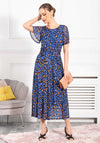 Jolie Moi Julita Leopard Print Mesh Maxi Dress, Blue