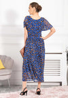 Jolie Moi Julita Leopard Print Mesh Maxi Dress, Blue