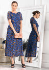 Jolie Moi Julita Leopard Print Mesh Maxi Dress, Blue