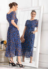 Jolie Moi Julita Leopard Print Mesh Maxi Dress, Blue