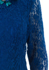 Jomhoy Guadalupe Floral Trim Lace Dress, Blue
