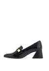 Jose Saenz Leather Patent Stud Pointed Toe Loafers, Black
