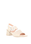 Jose Saenz Shimmer Block Heeled Sandals, Rose Gold