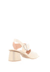 Jose Saenz Shimmer Block Heeled Sandals, Rose Gold
