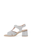 Jose Saenz Block Heeled Sandals, Silver