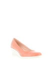 Jose Saenz Leather Woven Heel Wedges, Salmon