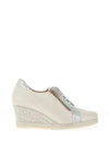 Jose Saenz Metallic Wedge Trainer, Beige Ice