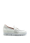 Jose Saenz Buckle Trim Leather Loafers, White