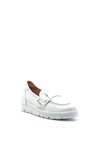 Jose Saenz Buckle Trim Leather Loafers, White