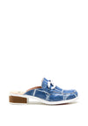Jose Saenz Chain Link Croc Print Mule, Blue