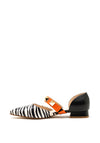 Jose Saenz Leather Stud Zebra Pumps, Black