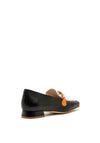 Jose Saenz Leather Dalmatian Chain Loafers, Black