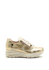 Jose Saenz Distressed Leather Chunky Trainers, Gold