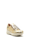 Jose Saenz Distressed Leather Chunky Trainers, Gold