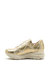 Jose Saenz Distressed Leather Chunky Trainers, Gold