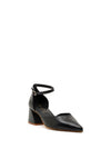 Jose Saenz Leather Pointed Block Heel Shoes, Black