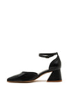 Jose Saenz Leather Pointed Block Heel Shoes, Black
