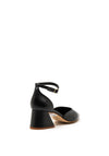 Jose Saenz Leather Pointed Block Heel Shoes, Black
