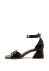 Jose Saenz Leather Stud Block Heel Sandals, Black