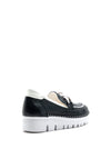 Jose Saenz Leather Wedge Loafer, Navy & White