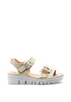 Jose Saenz Leather Buckle Strap Sandals, Cream