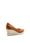 Jose Saenz Leather Woven Heel Wedges, Tan