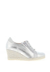 Jose Saenz Metallic Wedge Trainer, Silver