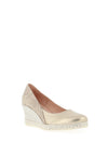 Jose Saenz Metallic Mix Texture Wedge, Champagne