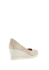 Jose Saenz Metallic Mix Texture Wedge, Champagne