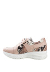 Jose Saenz Leather Comfort Snake Print Wedged Runners, Rose