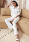 Joseph Ribkoff Crochet 2 in 1 Blouse, White