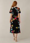 Joseph Ribkoff Flower Print Wrap Dress, Black Multi