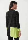 Joseph Ribkoff Mix Stripe Zip Top, Black & Lime