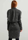 Joseph Ribkoff Oversized Collar Knit Style Long Coat, Black Multi