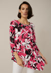 Joseph Ribkoff Floral Asymmetrical Hem Top, Pink Multi